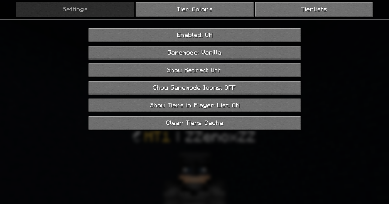 TierTagger configuration menu